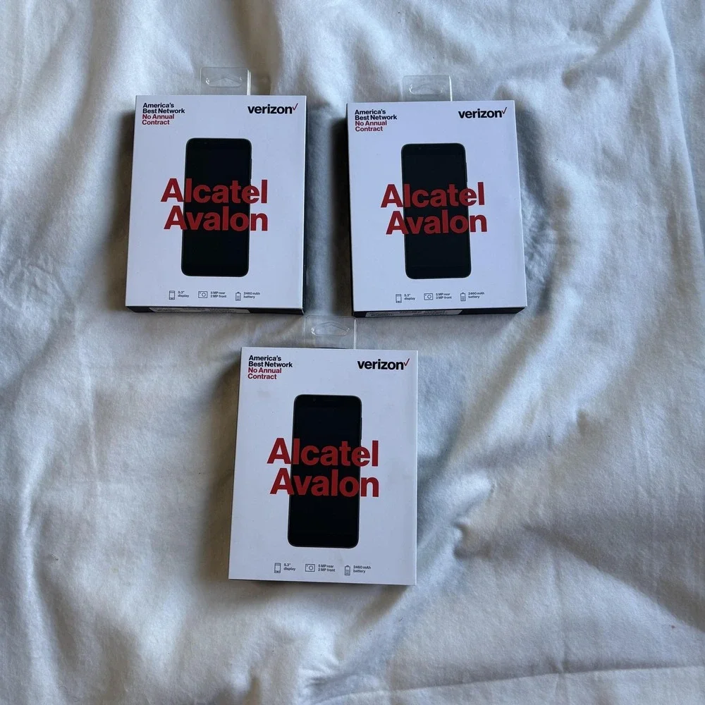 3 pk Alcatel Avalon Verizon Prepaid Smartphone 16GB Gray 5.3in New 4G LTE Phone
